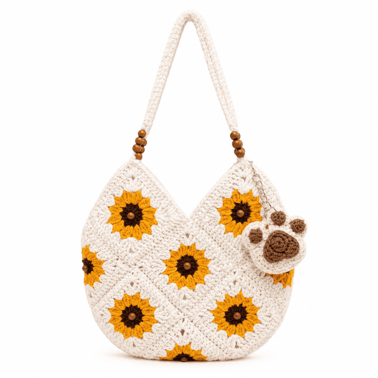 Crochet Sunflower Granny Square Bag