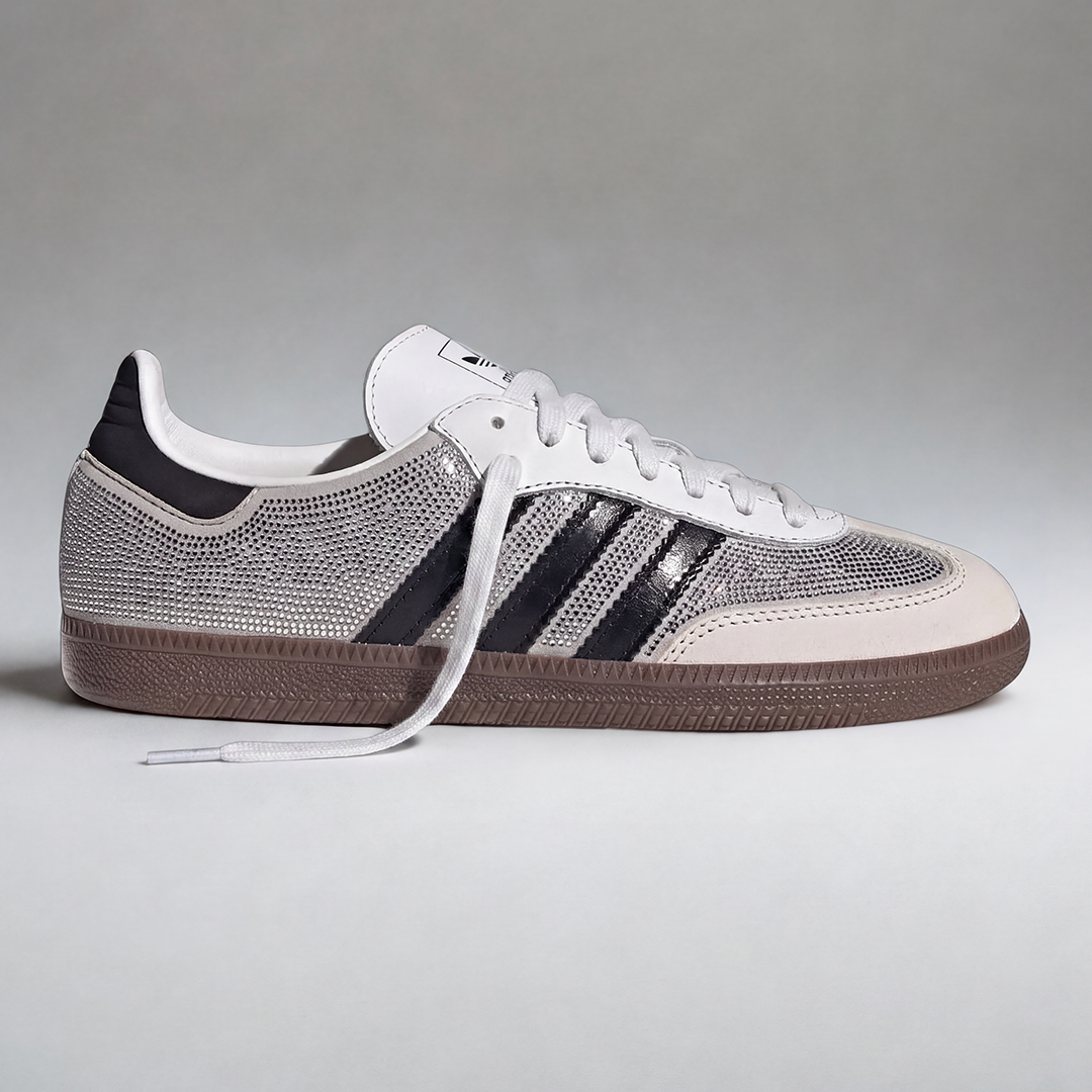 Samba OG Rhinestone Cristal Blanc Argenté Femme | Sneakers Strass Brillantes